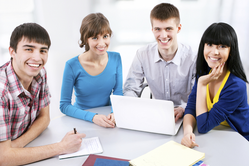 Happy students